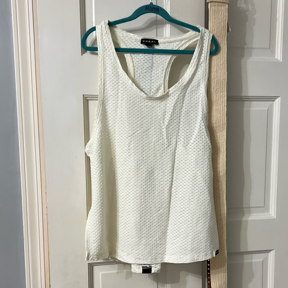 Koral Off-White Textured Tank Top